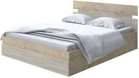 Без бренда Кровать Milton с подъемным механизмом (ЛДСП Бунратти/Ясень Шимо Светлый) 140x190