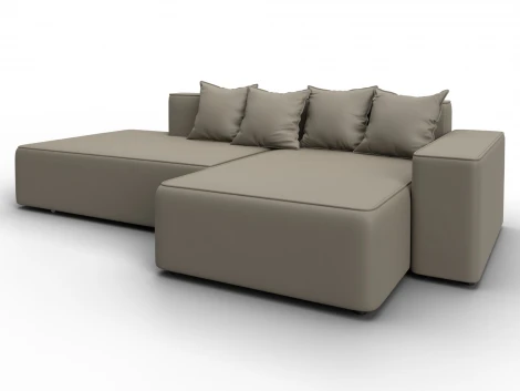 Диван угловой Лига-079 угол правый (ДСП/Пластик/Экокожа/Бежевый) Лига Диванов 129816