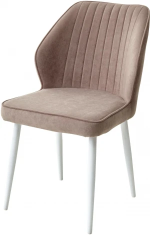 Стул M-City VENA, цвет B5 Капучино, велюр/ Белый каркас