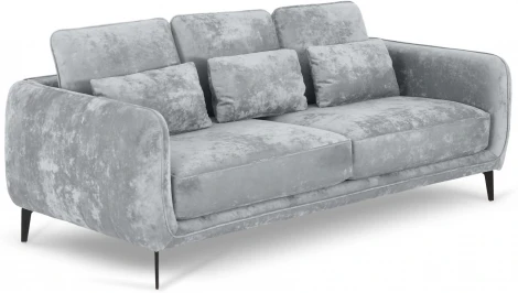 Диван Amsterdam трехместный ОГОГО (арт.786598), (Ткань,Велюр/Светло-серый)