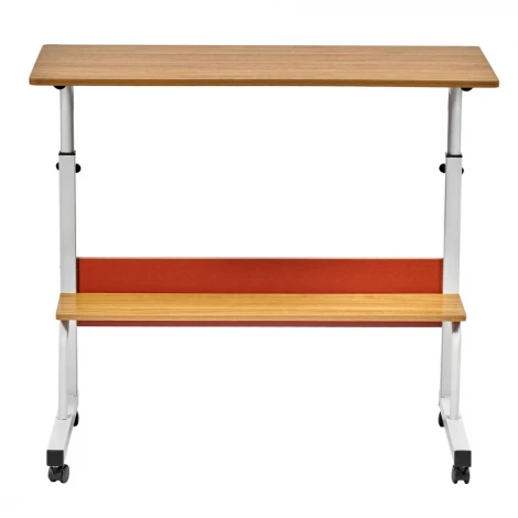 Стол многофункциональный Isola 80x40x66-90 см, с полкой, темное дерево, чёрный