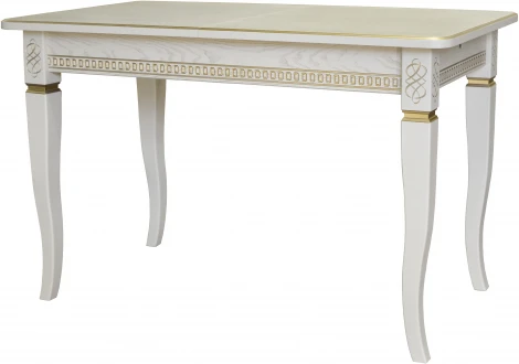 Стол обеденный Фидея 3 слоновая кость/золото 120/160*70 от фабрики Mebelik