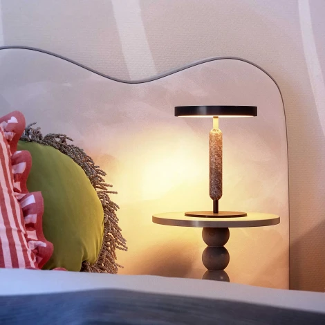 Настольная лампа SP-ALYSS-TAB-R22.5x30-5W Warm3200-MIX (CF-BK, 110 deg, 230V) (Arlight, IP20, Мрамор) 061708