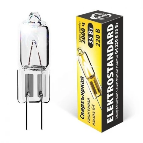 Лампочка галогенная капсульная сверхъяркая прозрачная G4 35W 220V 460 lm Elektrostandard G4 220V35W сверхъяркая (BХ106)
