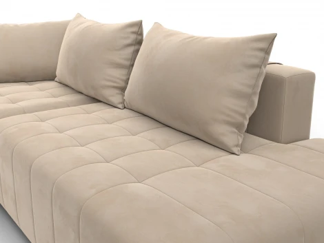 Диван угловой Лига-103 НПБ угол левый (ДСП,Брус,Фанера,Велюр/Бежевый) Лига Диванов 134814L