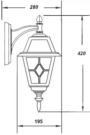 Уличный настенный фонарь Oasis Light FARO lead GLASS 91102/04 lgG Bl