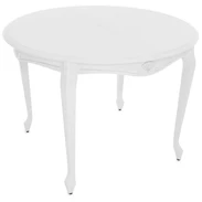 Стол Кабриоль D105, Эмаль белая/Патина серебро, Аврора