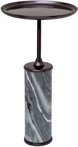 Стол журнальный мрамор/метал. цвет черный d35*h65см Garda Decor арт.69-22465
