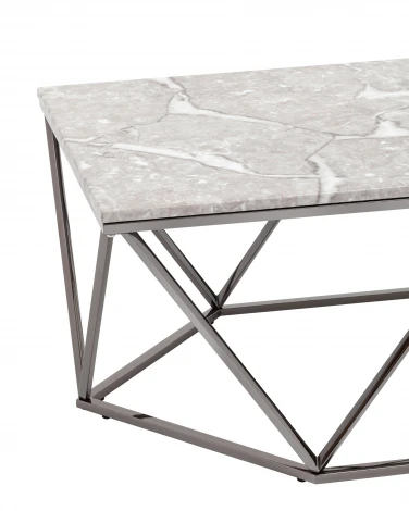 Журнальный столик Stool Group Авалон 122*66 серый мрамор сталь темный хром УТ000036332