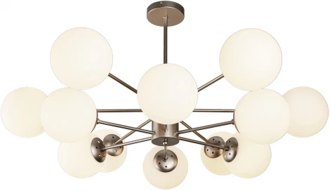 Потолочная люстра ярусная на штанге Escada Ethereal 2110/12P Nickel E14*40W Satin nickel (220V, шарики)