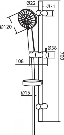 Душевой гарнитур Damixa RedBlu Palace One 914100000
