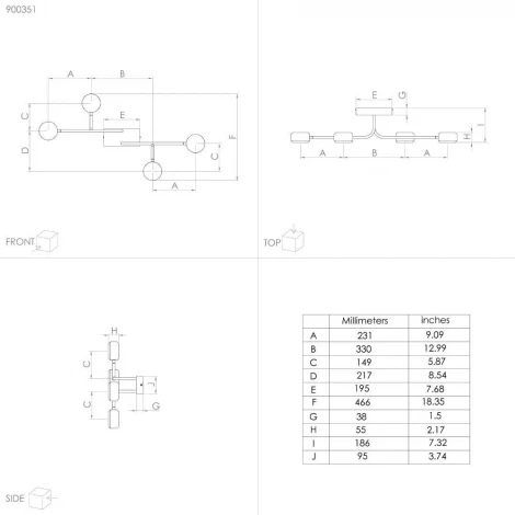 Потолочная люстра на штанге Eglo Clavellina 900351