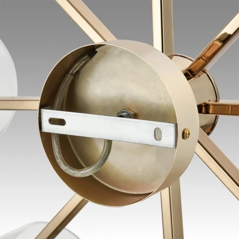 Потолочная люстра на штанге Lumion Verdi 6587/8C золото/прозрачный, металл/стекло E14 8*40W 220V (круглые)