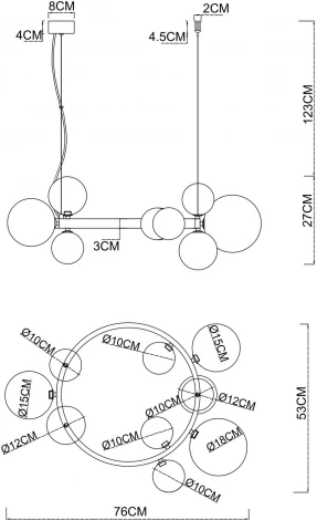 Подвесной светильник Arte Lamp Vincent A7790SP-10BK