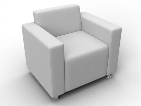 Кресло Лига-093 ВН (ДСП,Брус,Фанера,Экокожа/Белый) Лига Диванов 134973