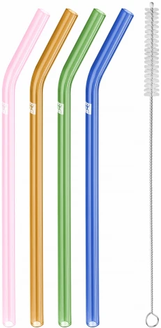 Набор стеклянных трубочек, изогнутые, цветные, 4 шт. 39500-603 Zwilling