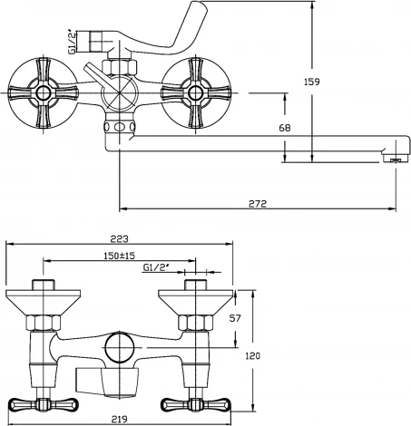 Смеситель Rush Bianki BI7650-51 универсальный