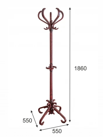 Вешалка напольная В 10Н махагон от фабрики Mebelik