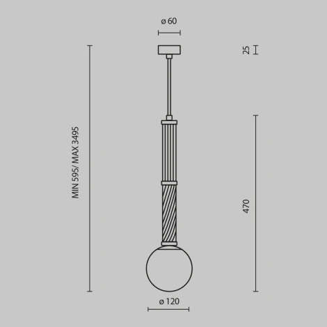 Подвесной светильник Maytoni Teatro MOD287PL-01BS (220V, на проводе, шар)