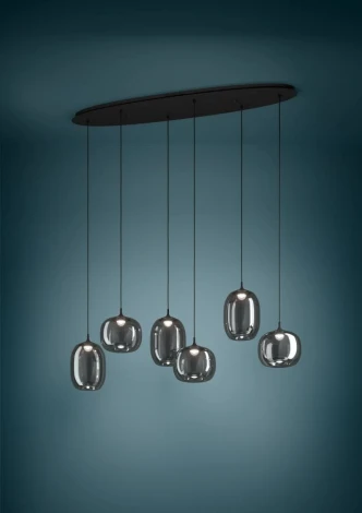 Подвесной светильник Eglo Larva 390415 с рег-кой цветовой темп-ры 6X3,7W(LED) 2700-6500K сталь, черный, черный, прозрачный