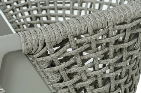 "Амстердам" стул плетеный из роупа, каркас алюминий, роуп серый круглый 4SIS арт.УТ-00009515