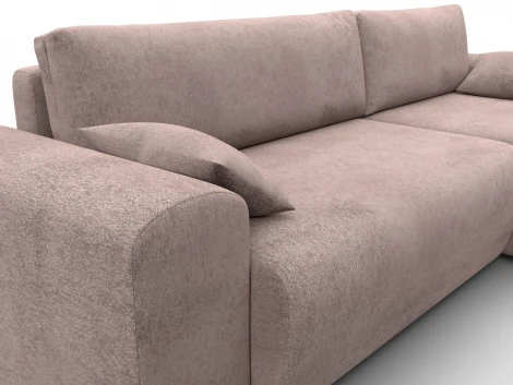 Диван угловой Лига-099 угол универсальный (ДВП,ДСП,ЛДСП,Брус,Фанера/Пластик/Велюр/Бежевый) Лига Диванов 132584