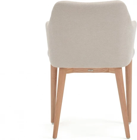 Стул Croft из бежевой синели с ножками из массива ясеня La Forma (ex Julia Grup) арт.148331