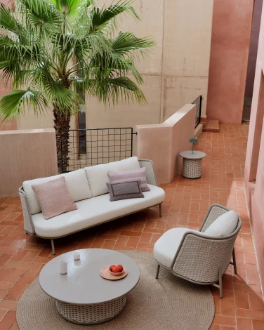 Уличный 3-местный диван Sedalis из алюминия и веревки серого цвета 210 см La Forma (ex Julia Grup) арт.262476