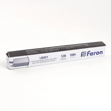 Трансформатор для светодиодной ленты 18W 12V ( ультратонкий драйвер) Feron LB001 48010