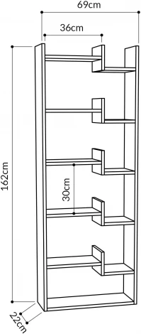 Стеллаж прямой LEVE OPPA BOOKCASE LEV00595