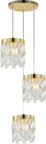 Подвесной светильник (12029/3P Gold) Indigo Anna V000495 (220V, хрусталь, на проводе)