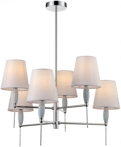 Потолочная люстра на штанге Lumion Karmen 8279/6 хром/серый, металл/керамика/текстиль Е14 6*40W 220V