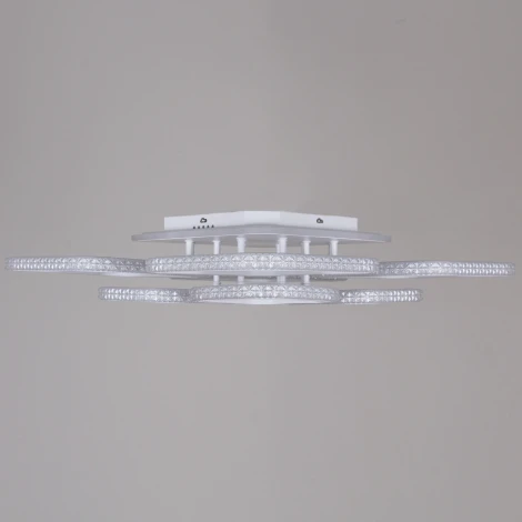 Потолочная люстра светодиодная на штанге с пультом с регулировкой цветовой температуры, яркости и ночным режимом Reluce 06335-0.3-4+4B WH (RGB)