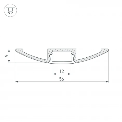 Профиль ARH-FLAT-2000 ANOD (Алюминий) 016149 Arlight