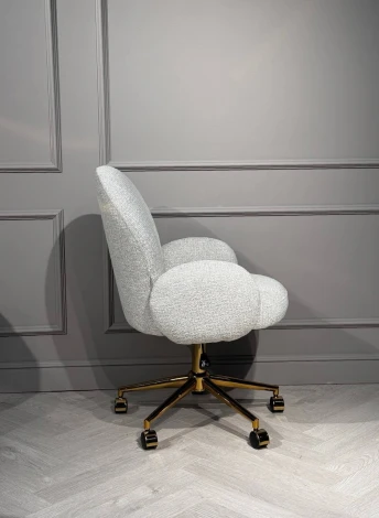 Кресло IST-CASA офисное Клауд PRO BS1239-WT, белый крем/золото