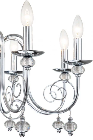 Подвесная люстра Escada Shine 678/8PL Chrome (220V, хрусталь, подвески, на цепи, подсвечник, свеча)