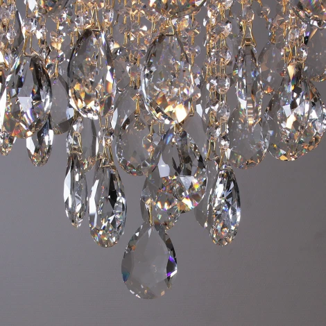 Потолочная люстра на штанге Reluce 96028-0.3-07 WH+GOLD PN (220V, хрусталь)