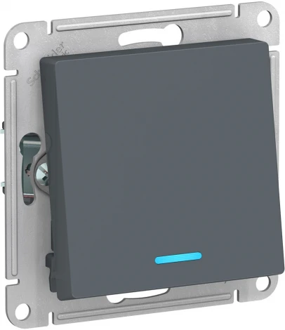 Выключатель встраиваемый одноклавишный с подсветкой (грифель) Systeme Electric AtlasDesign ATN000763