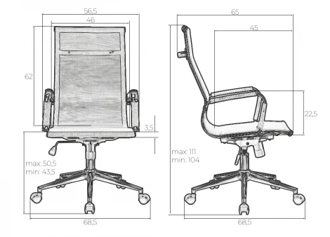 Офисное кресло для персонала DOBRIN CARTER (серый) LMR-111B_M_MSH-grey
