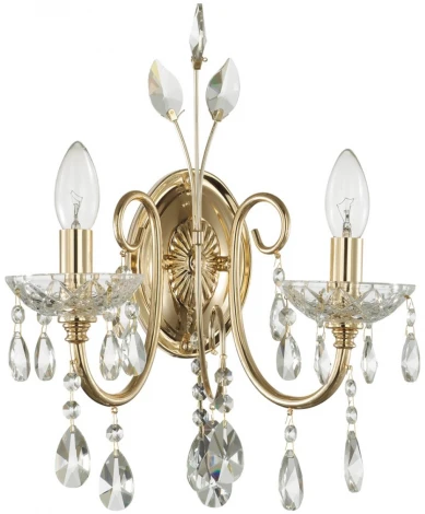 Бра Odeon Light Versia 4977/2W (220V, хрусталь, подвески, подсвечник, свеча)