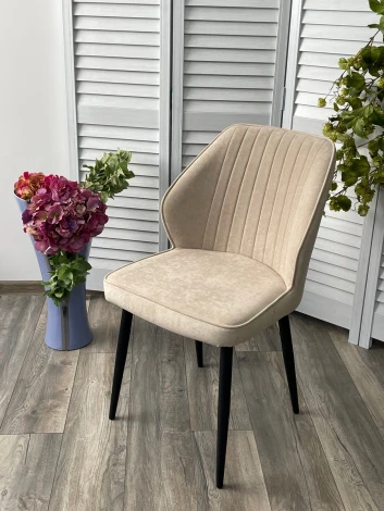 Стул VENA, цвет B3 Бежевый, велюр / черный каркас