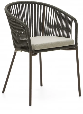 Стул уличный La Forma (ex Julia Grup) Yanet (Зеленый/ Веревка,Пена,Сталь)