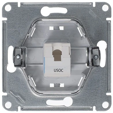 Телефонная розетка встраиваемая RJ-11 (антрацит) Systeme Electric Glossa GSL000781T