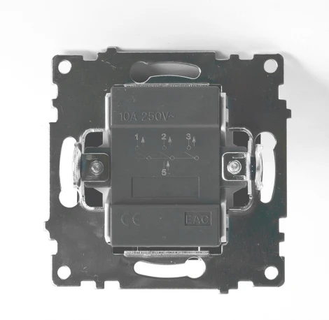 Выключатель трехклавишный (черный) Stekker Катрин 49172