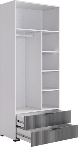 Зефир Шкаф двухдверный 120.01 Mebelson (ЛДСП,МДФ,ПВХ,Пластик/Светлое дерево,Серый) арт.UL.120-M.103.01.3263