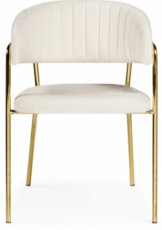 Обеденный стул Kamelia Woodville (Металл,Ткань/Белый,Золотой) арт.15899