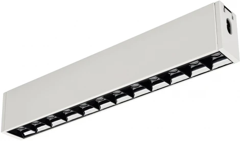 Линейный настенно-потолочный светильник LED CLIP-38-LASER-S330-12W Day4000 (WH, 36 deg, 24V) (Arlight, IP40 Металл) 029005