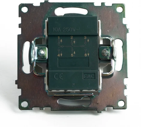 Переключатель двухклавишный (коричневый) Stekker Катрин 49170