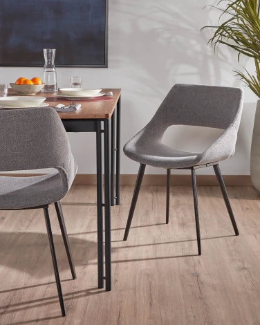 Обеденный стул La Forma (ex Julia Grup) Hest (Серый/ Сталь,Фанера,Пена)