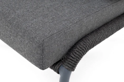 Лаунж-зона 4-местная плетеная из роупа (веревки), каркас алюминиевый серый, роуп темно-серый 4SIS Милан MILS2C2TJ-4-SET D-gray